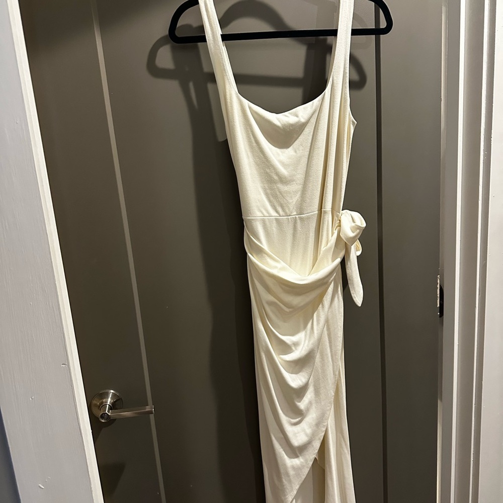 Wilfred White Ruched Tie Front Gown